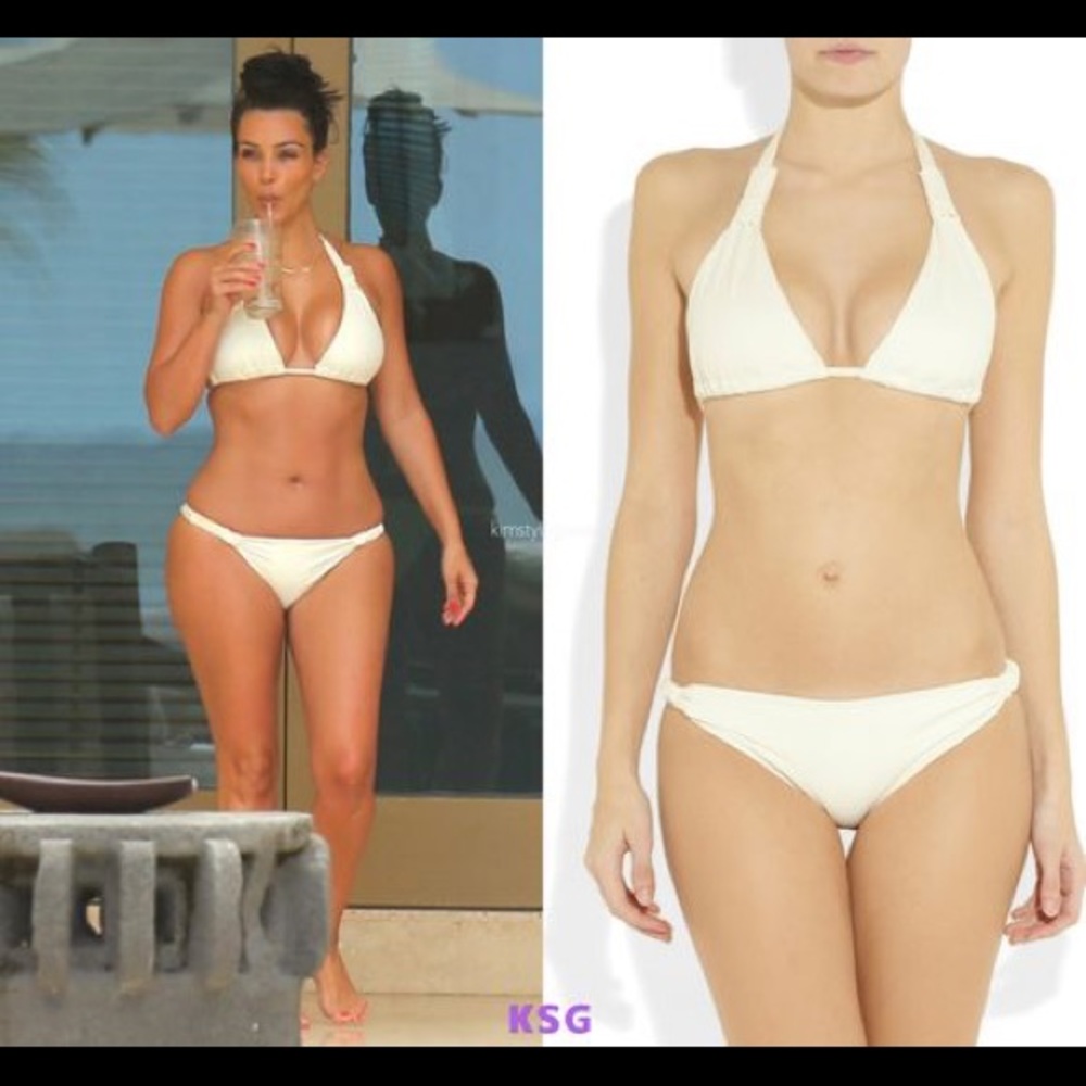 Ivory Bikini set as soon on Kim Kardashian